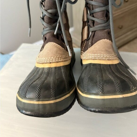 Sorel Women's Boots Joan of Arctic Waterproof Size 8 Dark Stone Faux Fur - Picture 9 of 10